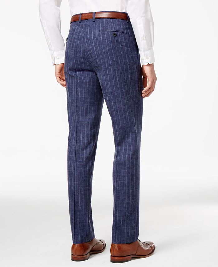 Ryan Seacrest Distinction Men's Slim-Fit Blue Chalk Stripe Suit Pants ...