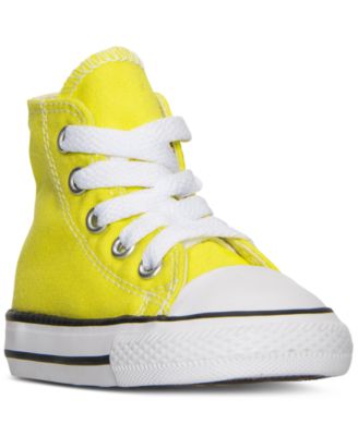 kids yellow high top converse