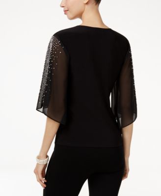 embellished chiffon top