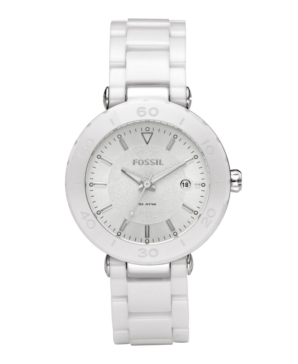 Fossil Watch, Womens White Ceramic Bracelet 30mm CE1030