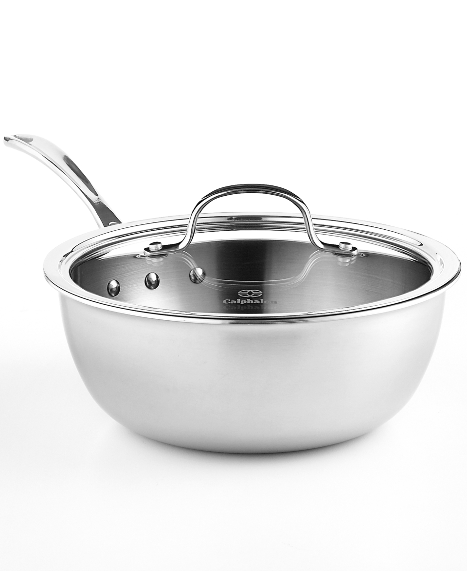 Calphalon Chefs Pan, Tri Ply Stainless Steel 3 Qt.