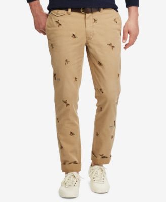 Slim-Fit Embroidered Duck Chino Pants 