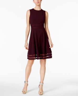 calvin klein illusion fit and flare dress