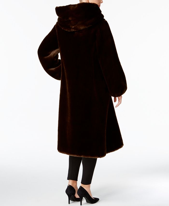 Jones New York Faux-Fur Hooded Maxi Coat & Reviews - Coats - Women - Macy's