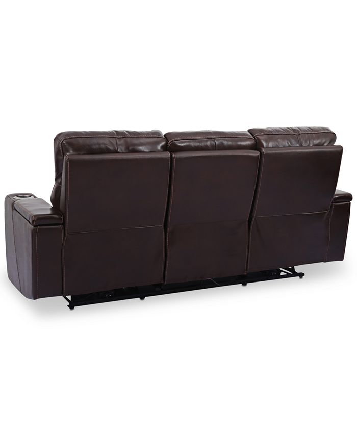 Furniture Oaklyn 85" 3Piece Leather Sectional Sofa with 2 Power