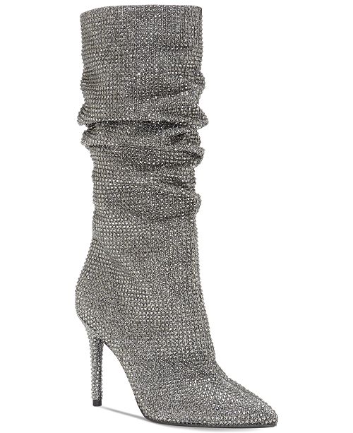 Jessica Simpson Layzer Slouchy Rhinestone Boots Reviews Boots Shoes Macy S