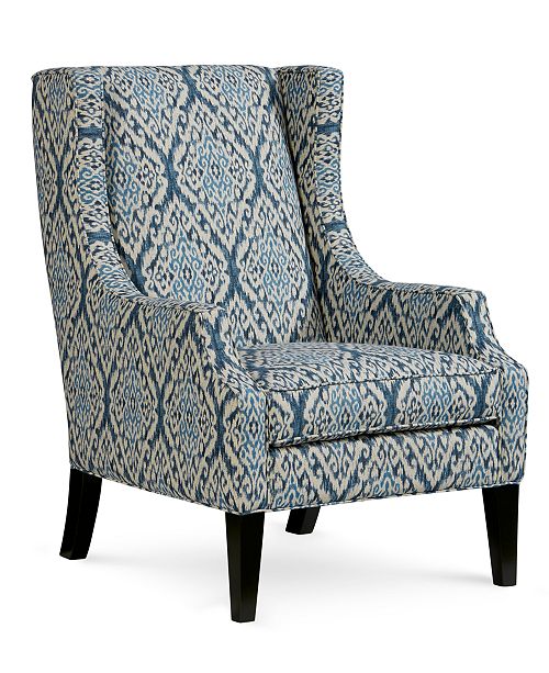 Martha Stewart Collection Saybridge Printed Fabric Accent Wing Chair Reviews Chairs Furniture Macy S