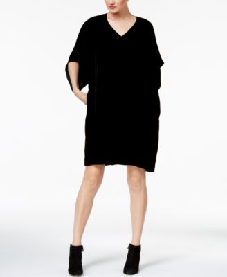 eileen fisher black velvet dress