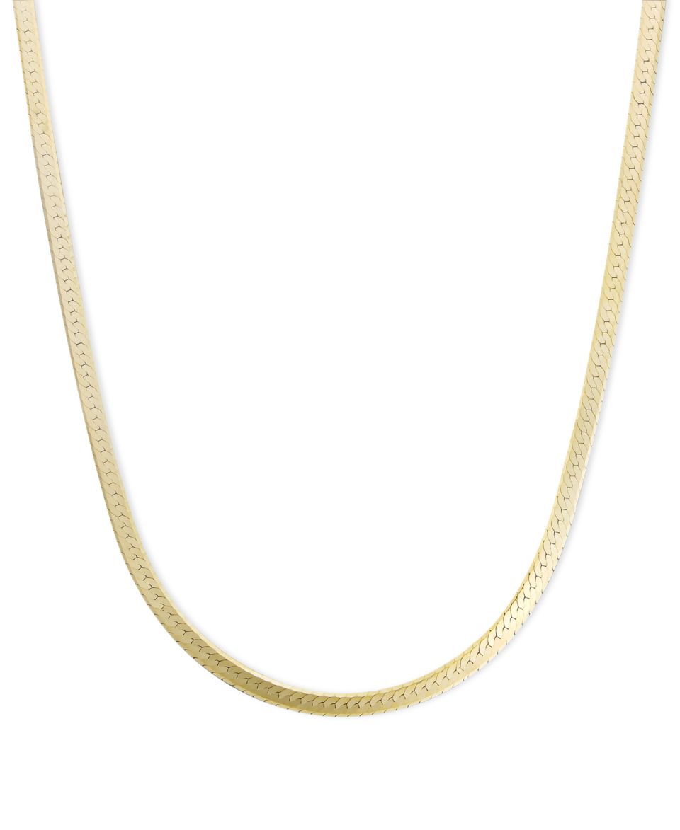 14k Gold Necklace, 20 Flat Herringbone Chain   Necklaces   Jewelry