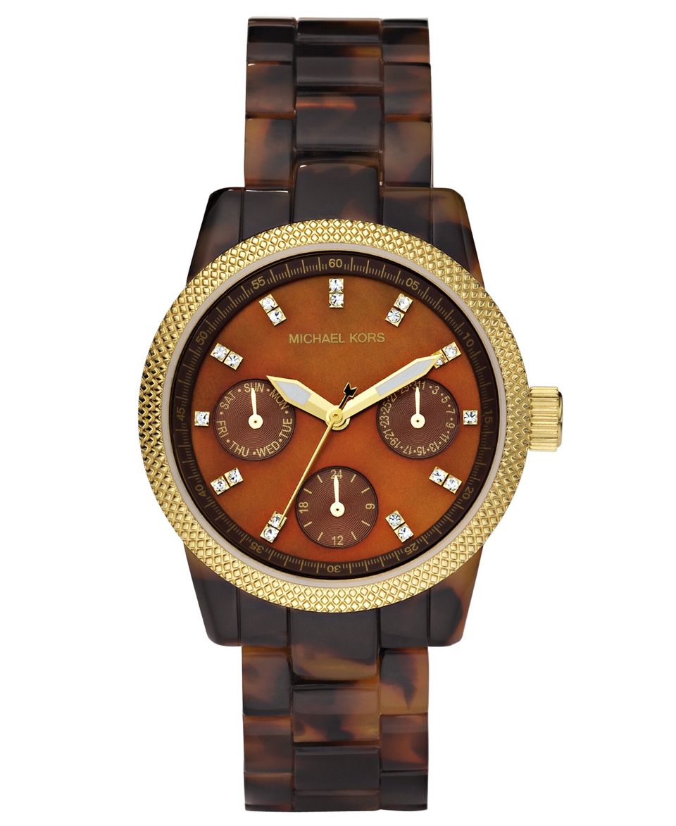 Michael Kors Watch, Womens Ritz Tortoise Acetate Bracelet 33mm MK5399