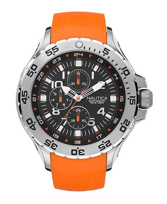 Nautica Watch, Multi Function with Orange or Black Resin Strap N14547G ...