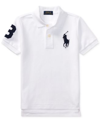 4t white polo shirt