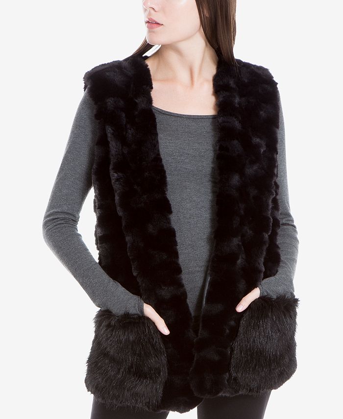 Max Studio London Faux-Fur Vest, Created for Macy's & Reviews - Jackets ...