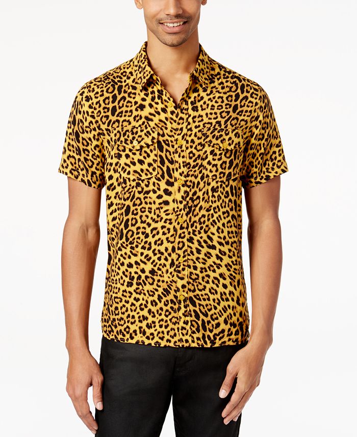 GUESS Men's Leopard-Print Shirt & Reviews - Casual Button-Down Shirts ...