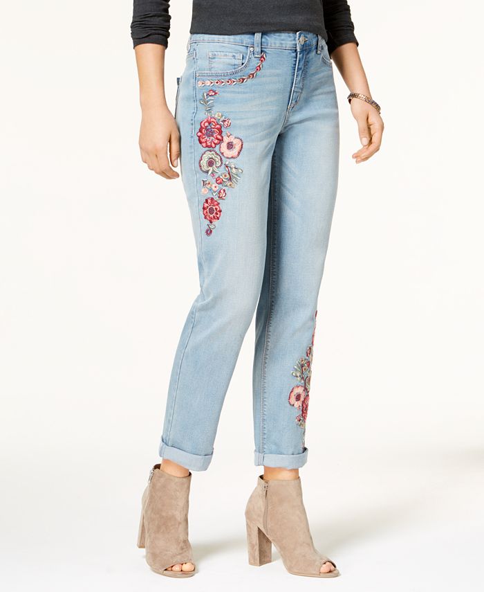 Vintage America Embroidered Boyfriend Jeans & Reviews - Jeans - Juniors ...