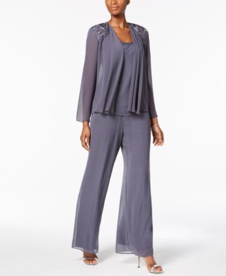 3 piece chiffon pant suit