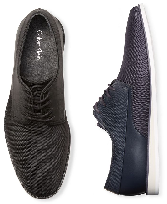 calvin klein men's kellen textured leather oxfords