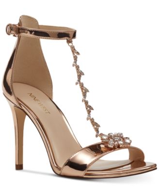 nine west rose gold heels
