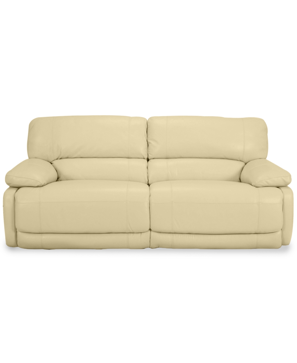 Nina Leather Reclining Sofa, Dual Power Recliner 86W x 41D x 39.5H