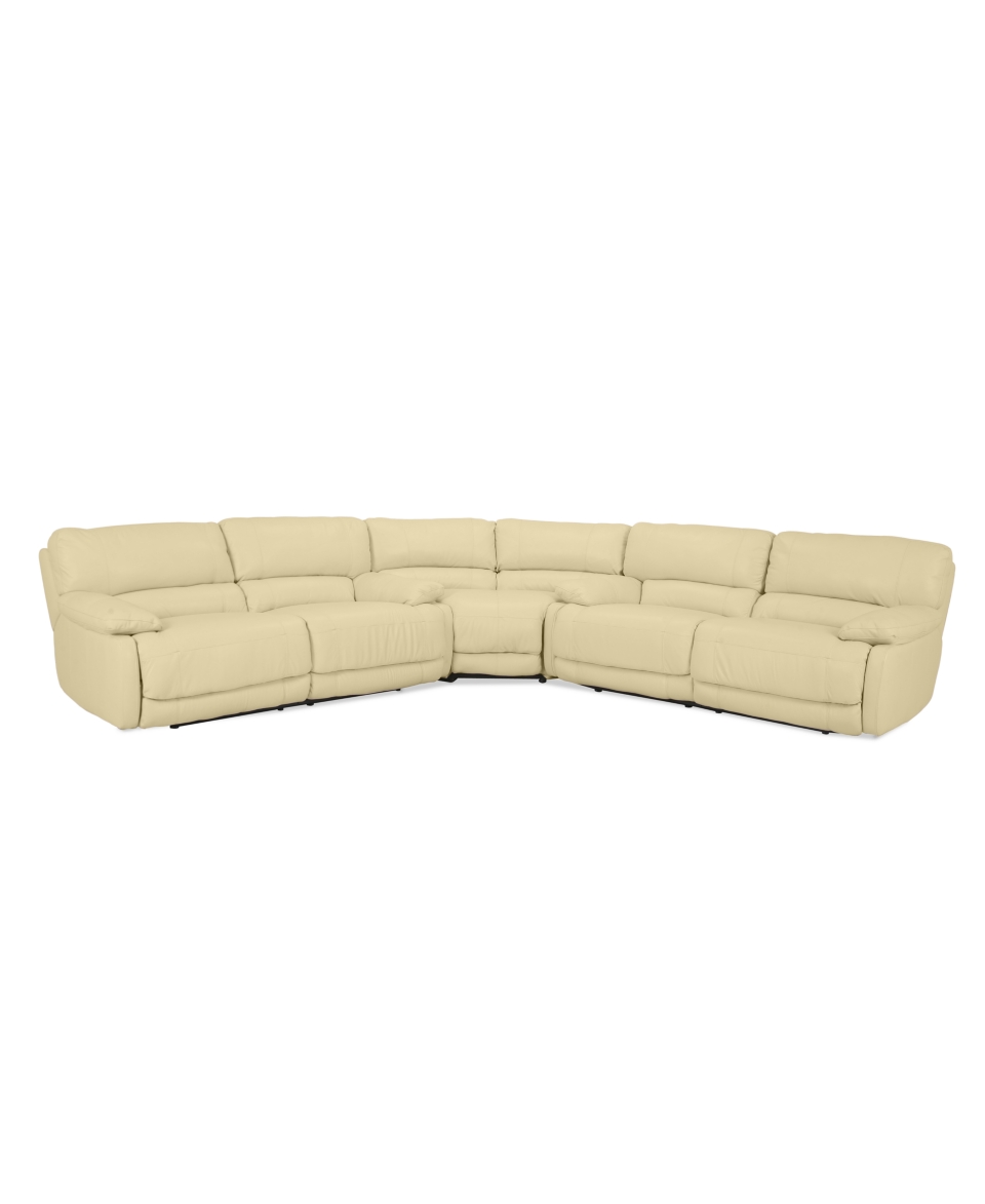 Nina Leather Reclining Sectional Sofa, 3 Piece Power Recliner (Sofa, Wedge and Sofa) 139W X 139D X 40H   Furniture