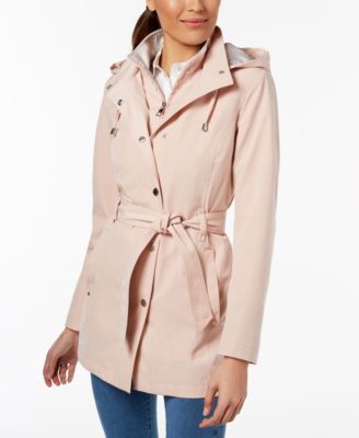Plus Size Belted Waterproof Trench Coat 