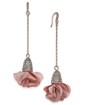 rose flower drop earrings