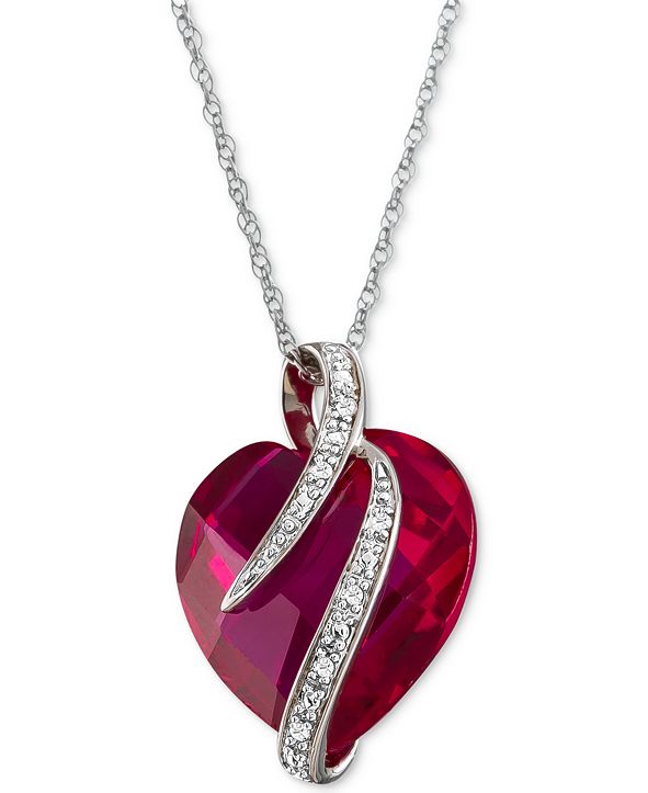 Macy's Lab-Created Ruby (10-3/4 ct. t.w.) & White Sapphire Accent 18 ...