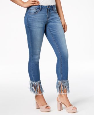 fringe bottom skinny jeans