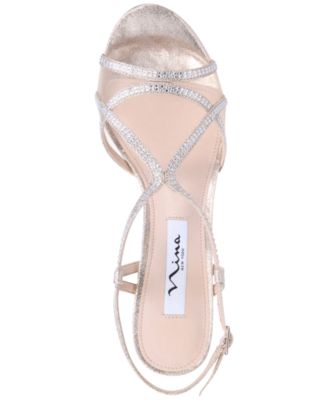 nina blossom strappy embellished evening sandals