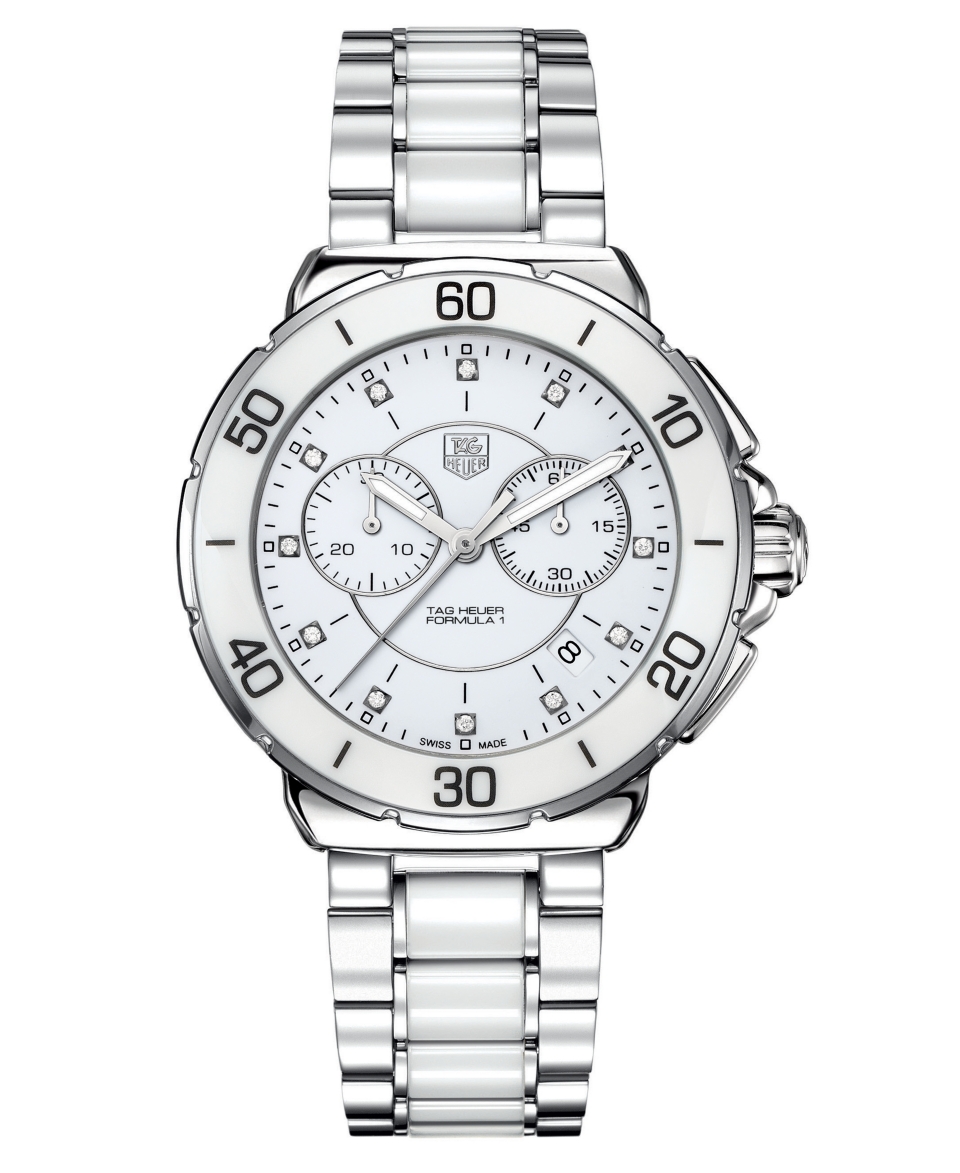 TAG Heuer Watch, Womens Chronograph Diamond (1/10 ct. t.w.) White