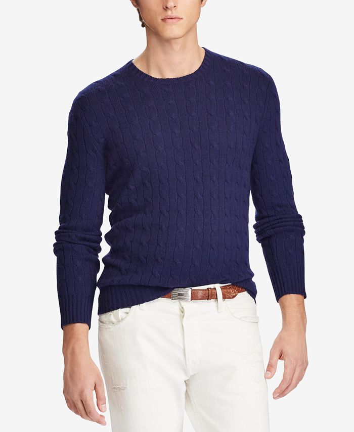 Polo Ralph Lauren Men's Cable-Knit Cashmere Sweater & Reviews ...