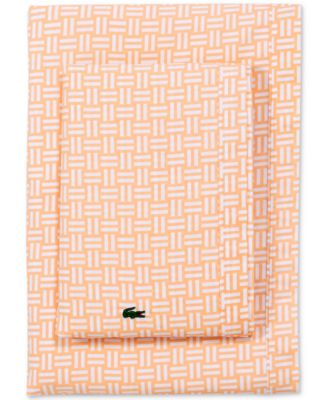 lacoste solid cotton percale queen sheet set