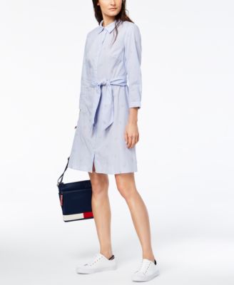 shirt dress with tie belt