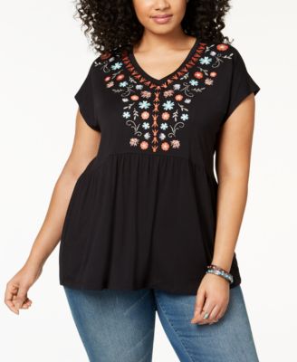 macy's style & co plus size tops