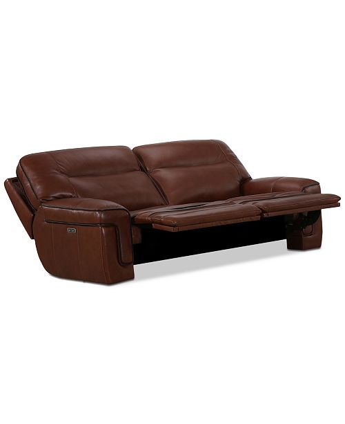 Furniture Closeout Myars 84 2 Pc Leather Sectional Sofa With 2 Power Recliners Power Headrests And Usb Power Outlet Created For Macy S Reviews Furniture Macy S