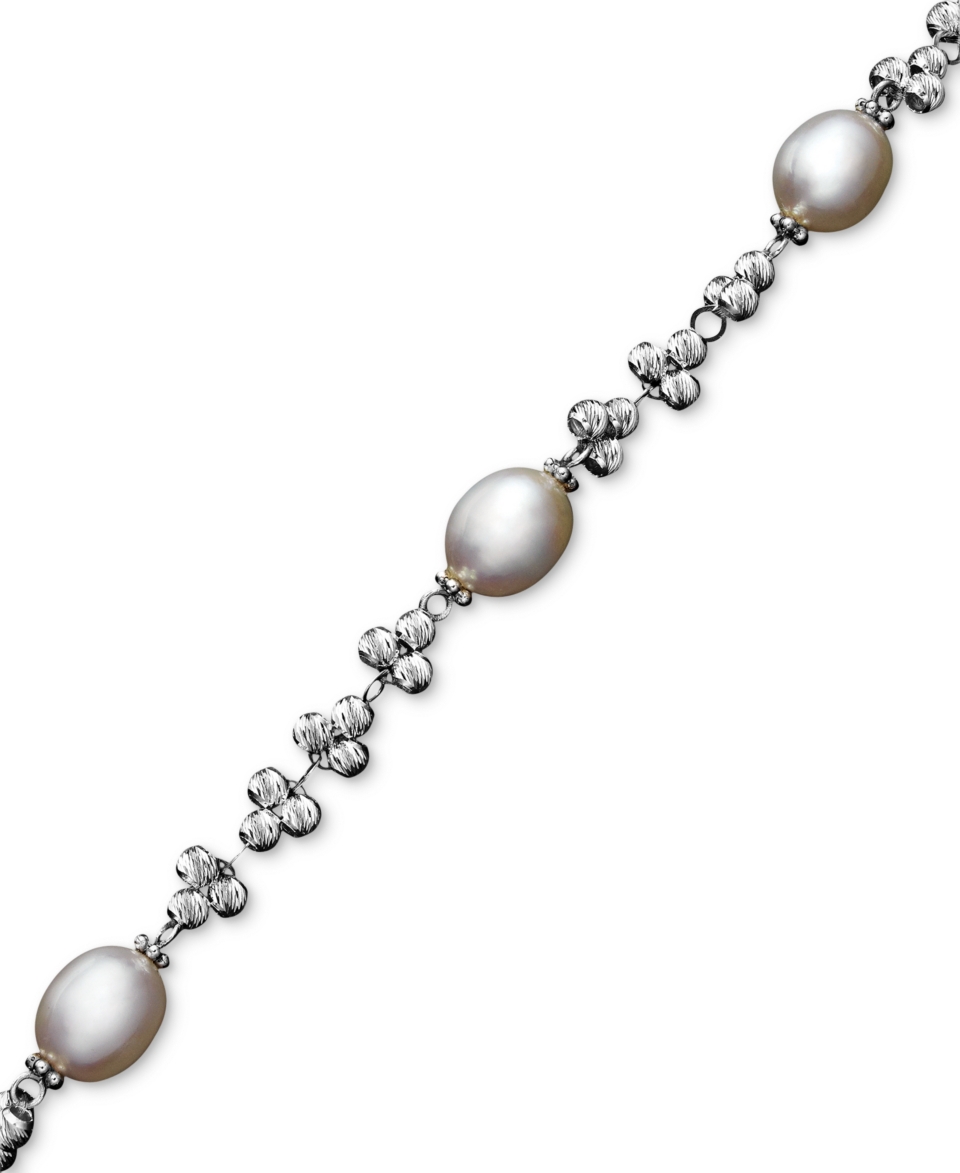 Pearl Bracelet, Sterling Silver Cultured Freshwater Pearl (8 9mm) and