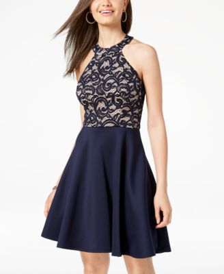 halter fit and flare dress
