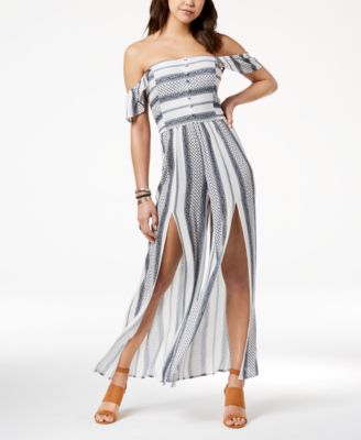 macy's off the shoulder jumpsuit