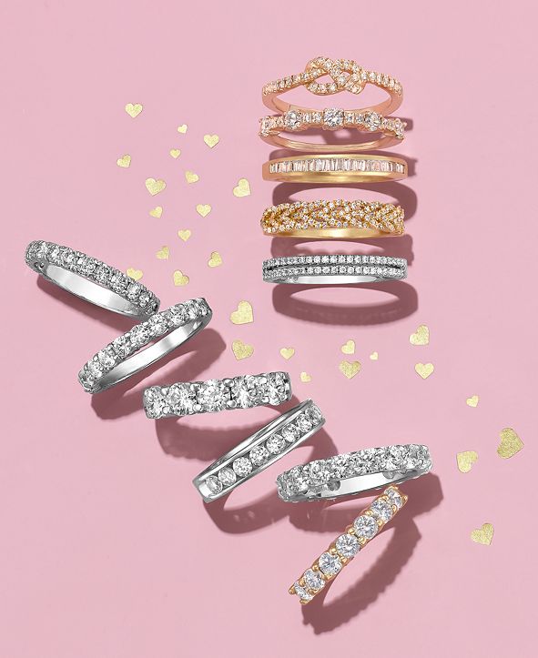 Macy's Diamond Eternity Band (3 ct. t.w) in 14k White Gold & Reviews