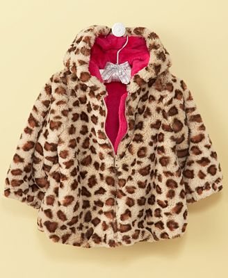 First Impressions Baby Jacket, Baby Girls Animal Faux-Fur Jacket - Kids ...