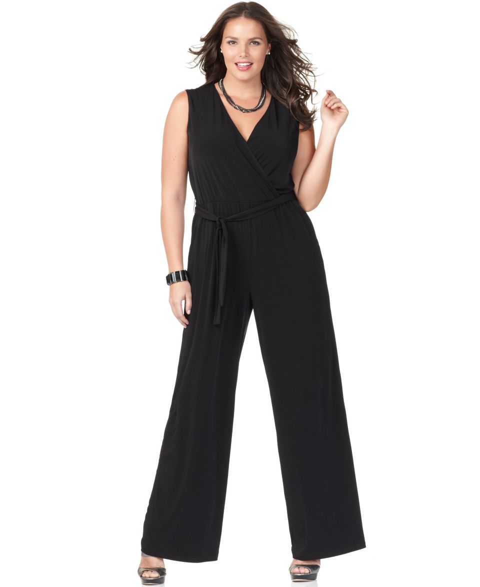 Baby Phat Plus Size Jumpsuit, Short Sleeve Denim Lace Up