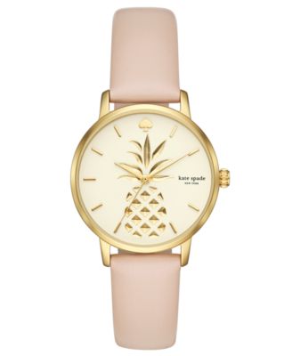 Metro Nude Leather Strap Watch 34mm 