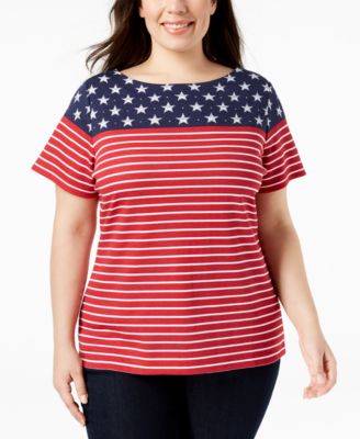 macy's red plus size tops