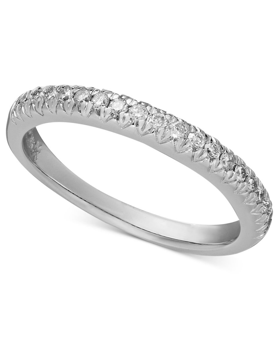 Diamond Ring, 14k White Gold Certified Diamond Anniversary Band (1/2