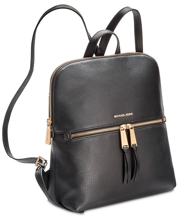 Michael Kors Rhea Slim Pebble Leather Backpack & Reviews ...