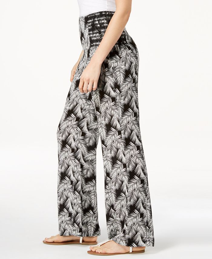 Rewash Juniors' Printed Smocked-Waist Pants & Reviews - Leggings & Pants - Juniors - Macy's