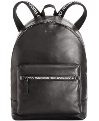 hugo boss leather backpack