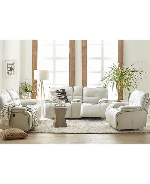 Furniture Mantella Leather Power Reclining Sofa Collection With Usb Power Outlet Reviews Furniture Macy S