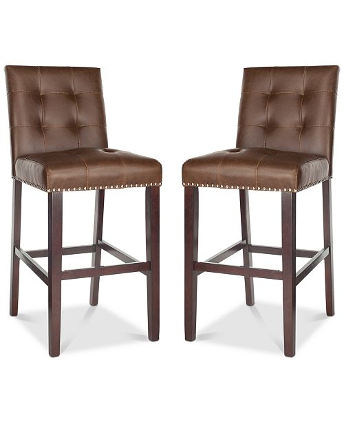 Safavieh Ora Faux Leather Bar Stool Set Of 2 Reviews Furniture Macy S