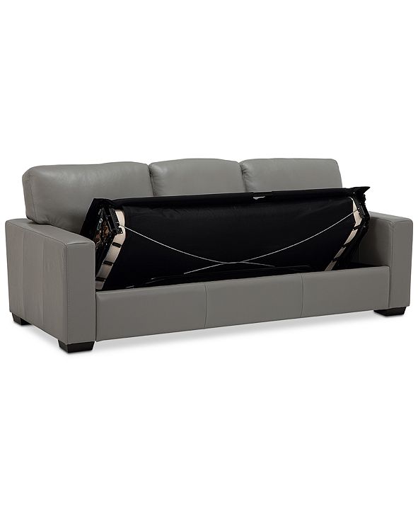 Furniture Ennia 82" Leather Queen Sleeper Sofa, Created for Macy's